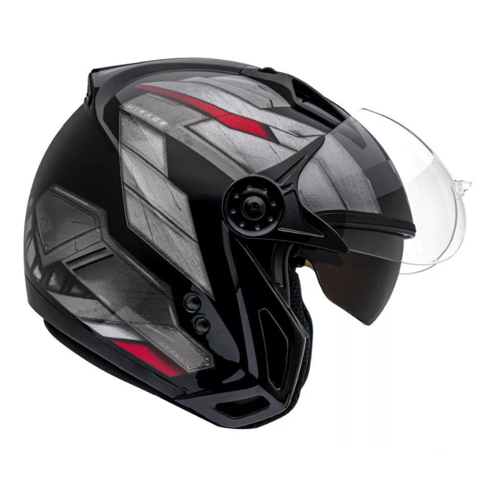 Capacete Peels Mirage Steel Preto Vermelho