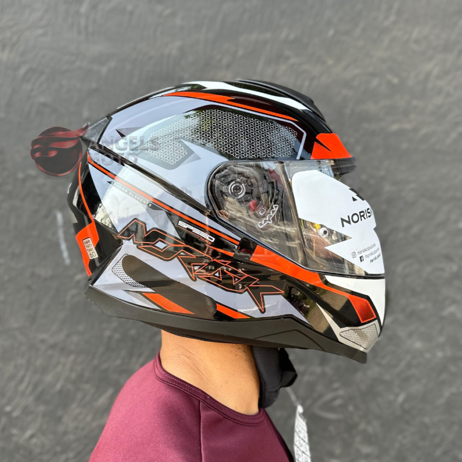 Capacete Norisk Fab FF802 Razor Speedmax Black Gray Orange