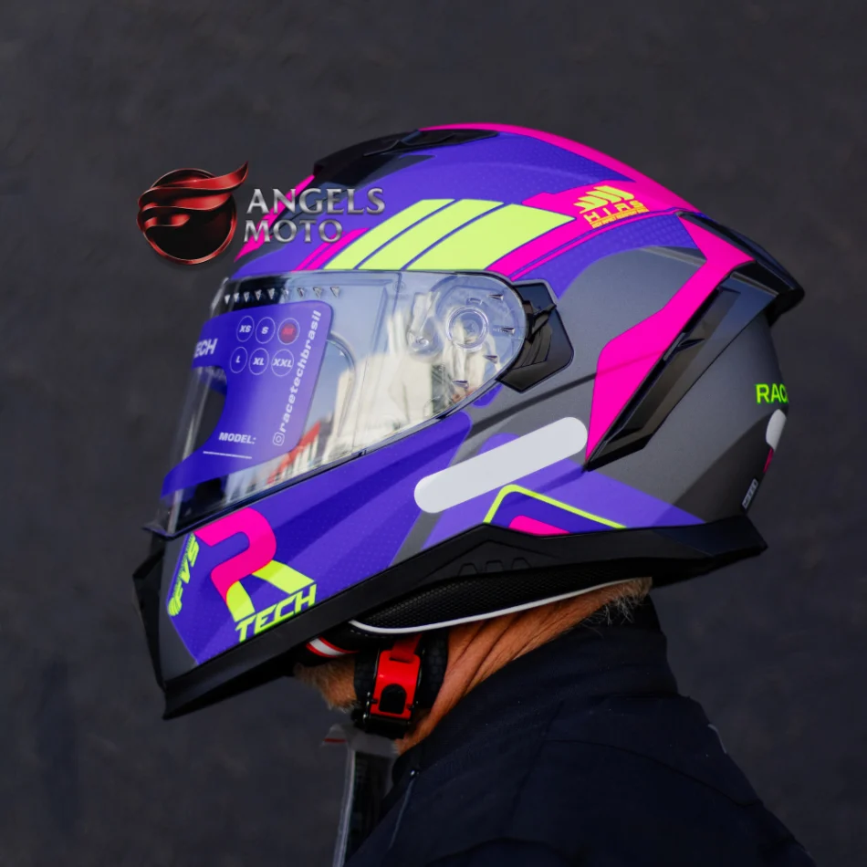 Capacete Race Tech Volt Track Matte Titanium Purple
