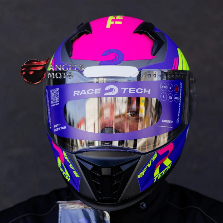 Capacete Race Tech Volt Track Matte Titanium Purple