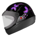 Capacete EBF Automatico Borboleta Preto Rosa