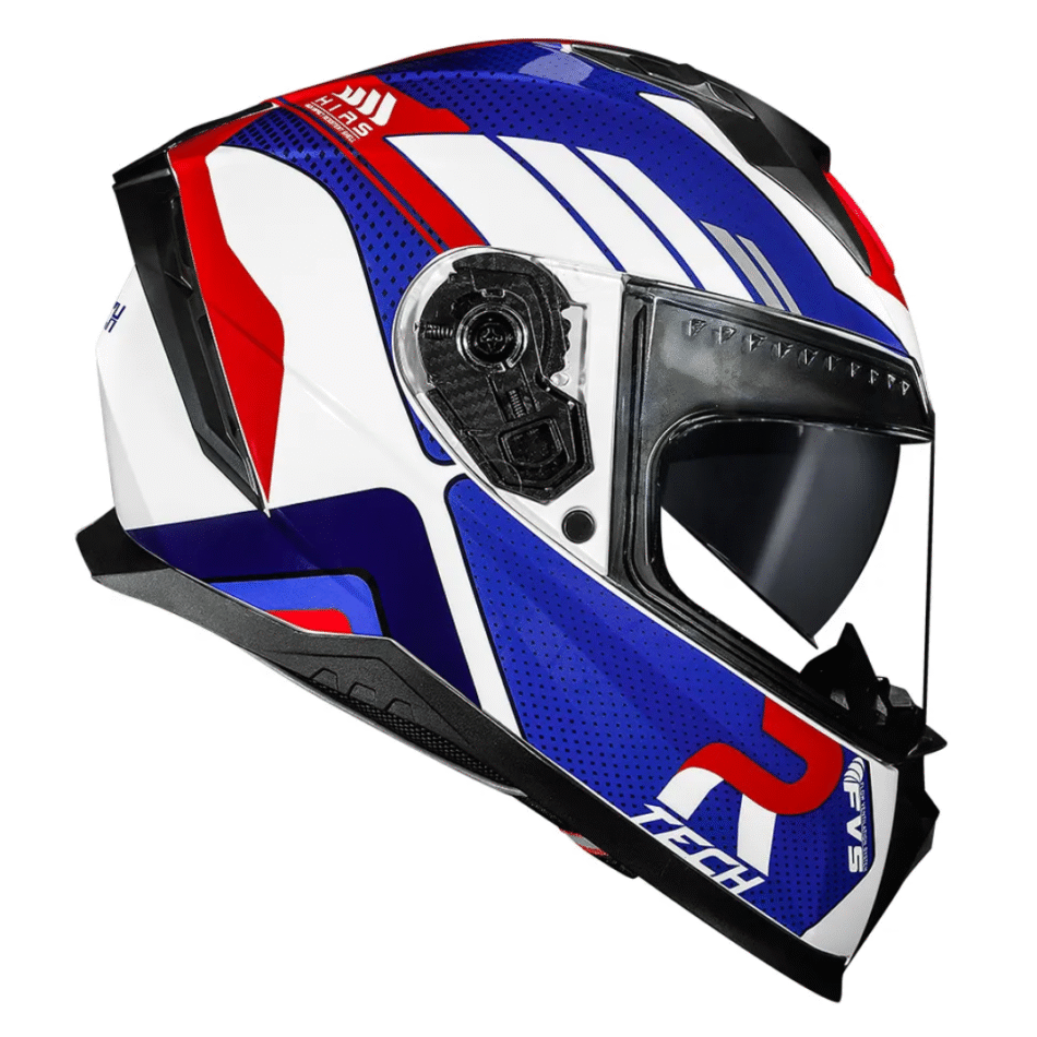 Capacete Race Tech Volt Track White Blue