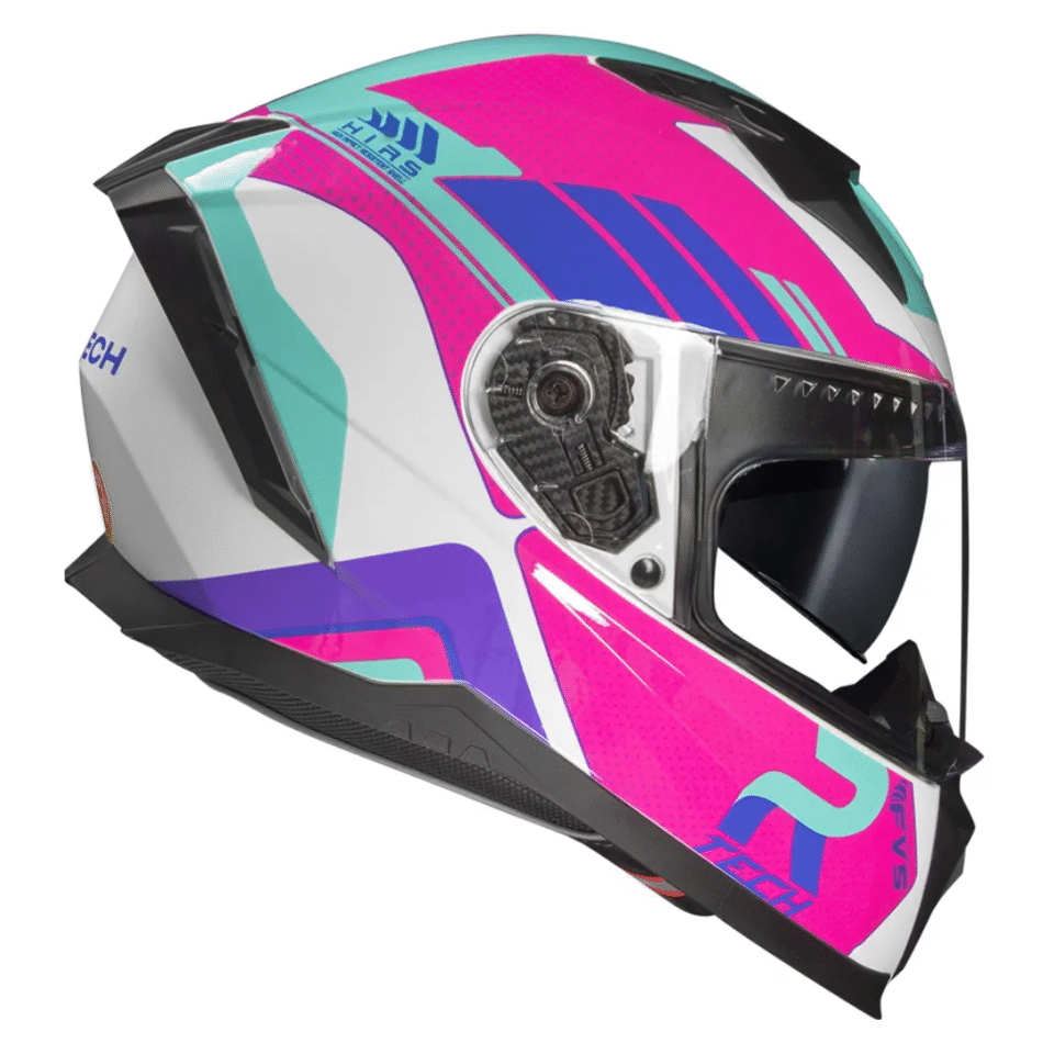 Capacete Race Tech Volt Track White Pink