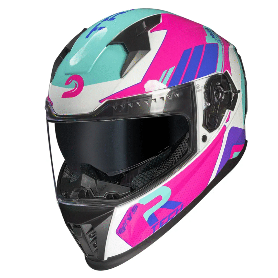 Capacete Race Tech Volt Track White Pink