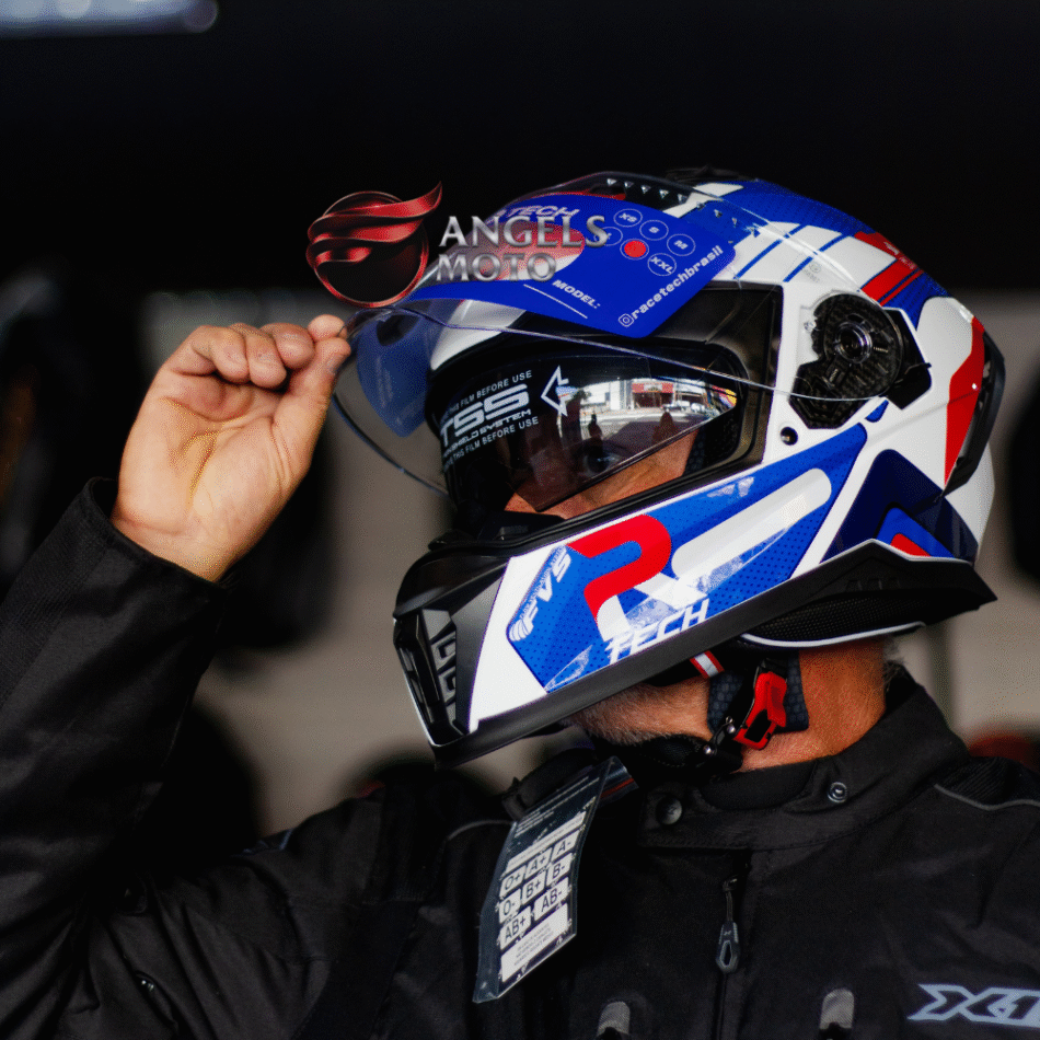 Capacete Race Tech Volt Track White Blue