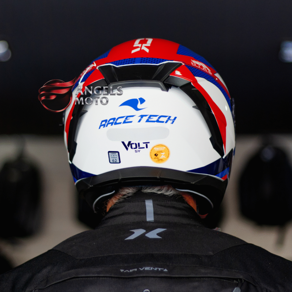 Capacete Race Tech Volt Track White Blue