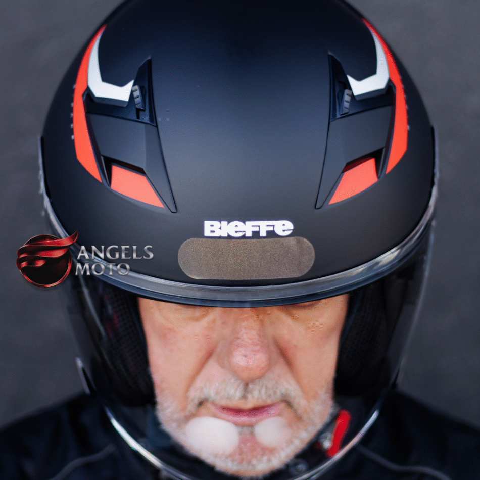 Capacete Bieffe B-Pace Authentic Preto Fosco Vermelho