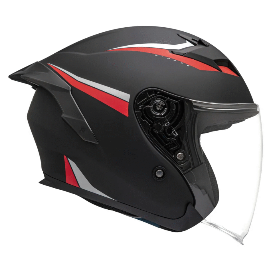 Capacete Bieffe B-Pace Authentic Preto Fosco Vermelho