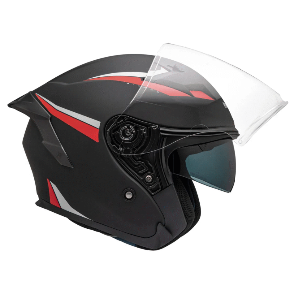 Capacete Bieffe B-Pace Authentic Preto Fosco Vermelho