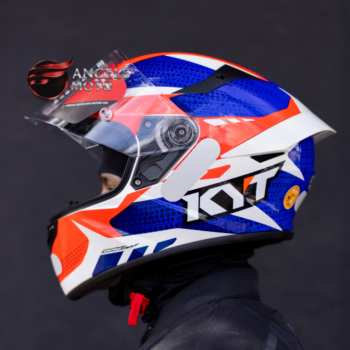 Capacete KYT TT Course Gear Blue Red
