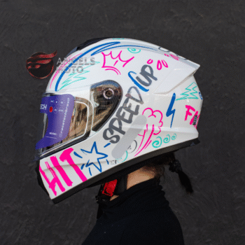 Capacete Race Tech Hit Faster White Purple