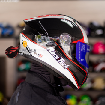 Capacete Race Tech Hit Plus Black White