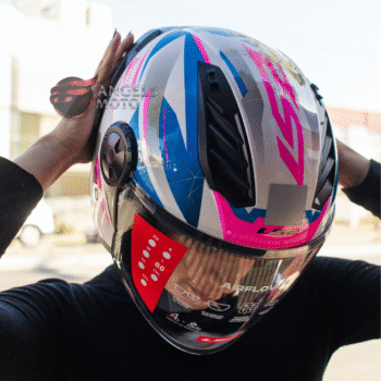 Capacete LS2 OF616 S Airflow II Draze White Blue Pink