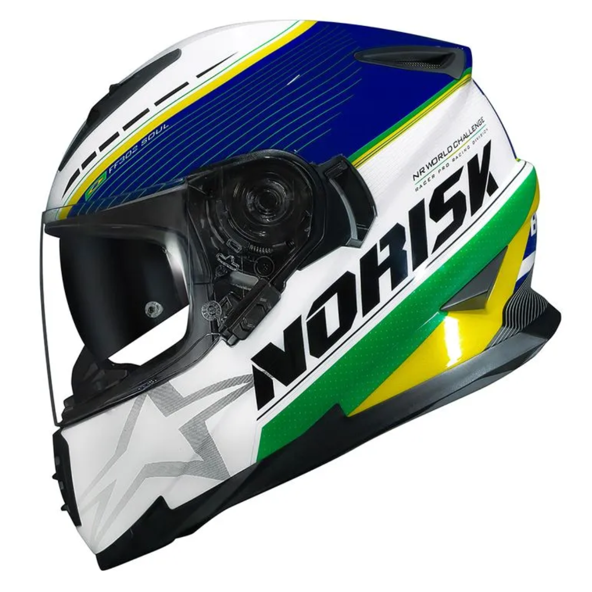 Capacete Norisk FF302 Grand Prix Brasil Capacete Norisk FF302 Grand Prix Brasil