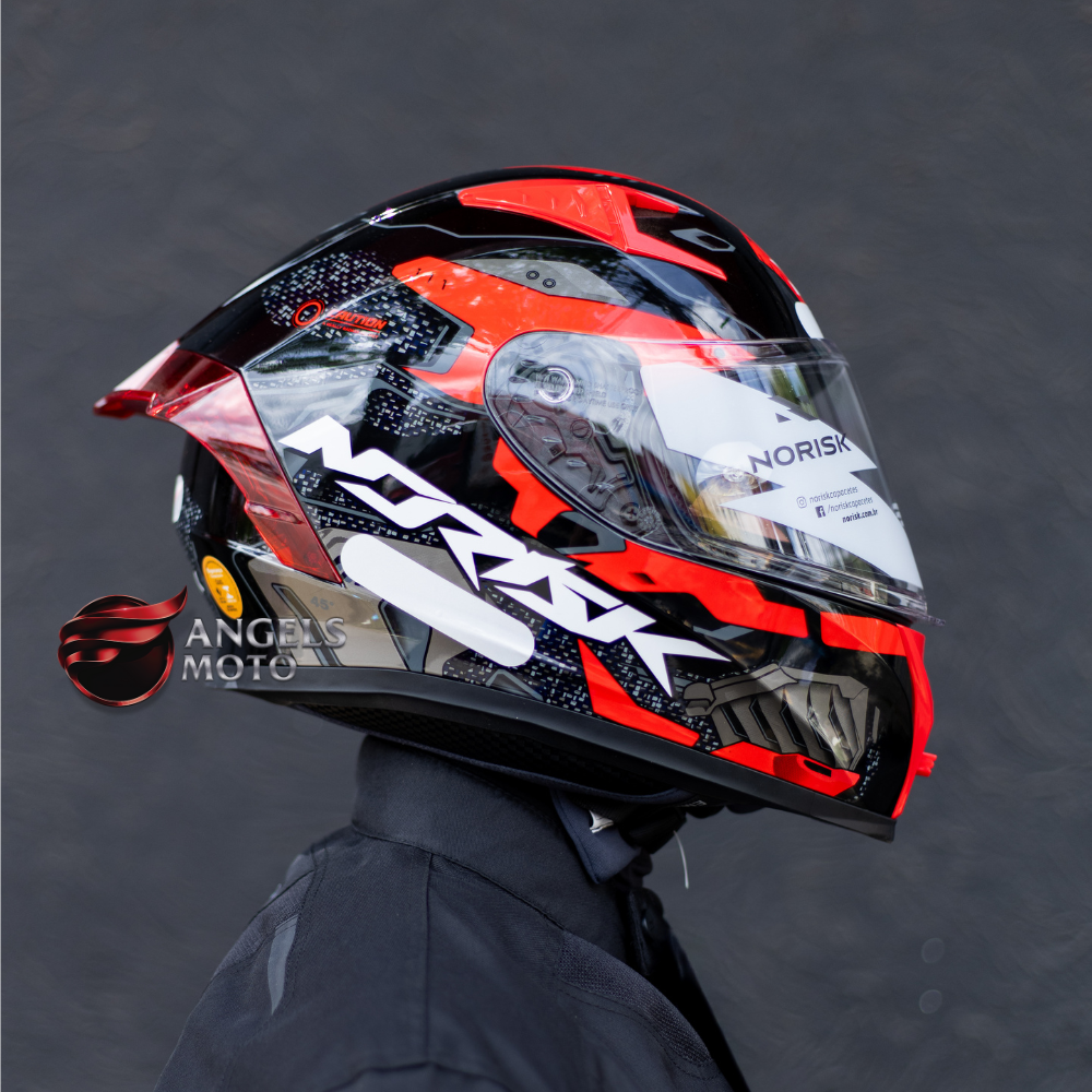 Capacete Norisk Flow Robot Black Red Capacete Norisk Flow Robot Black Red