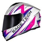Capacete Race Tech Hit Fuzzy White Pink