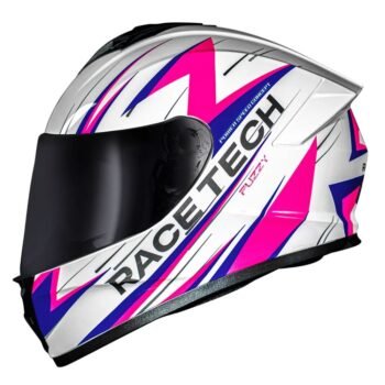 Capacete Race Tech Hit Fuzzy White Pink