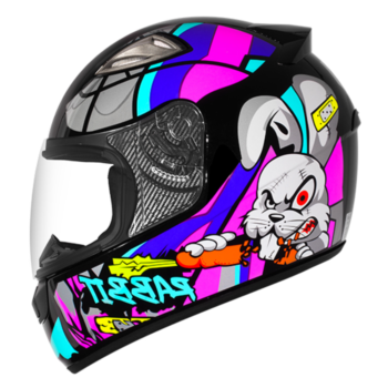 Capacete EBF Spark Rabbit Preto Rosa