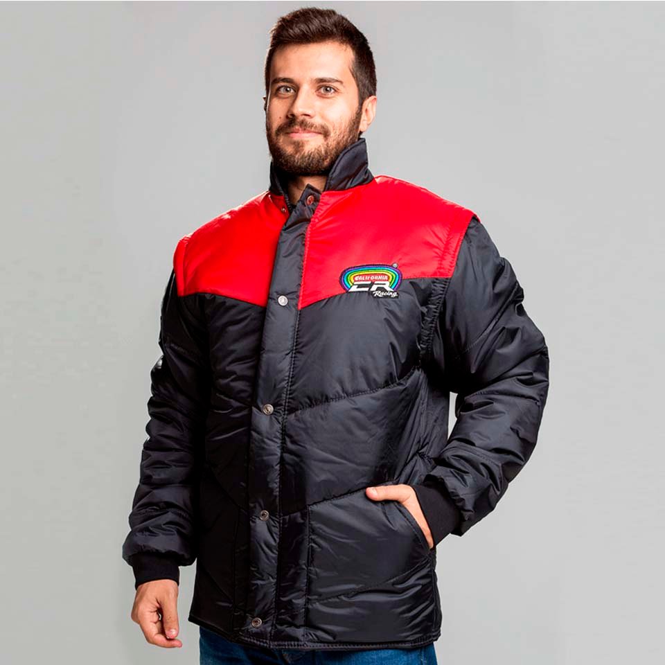 Jaqueta California Racing Tradicional Masculina Preta Vermelho