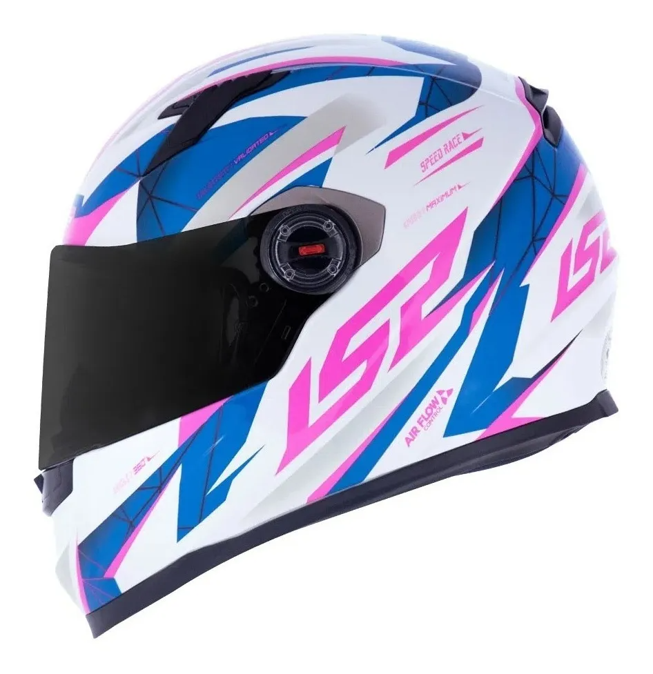 Capacete LS2 FF358 Draze White Blue Pink