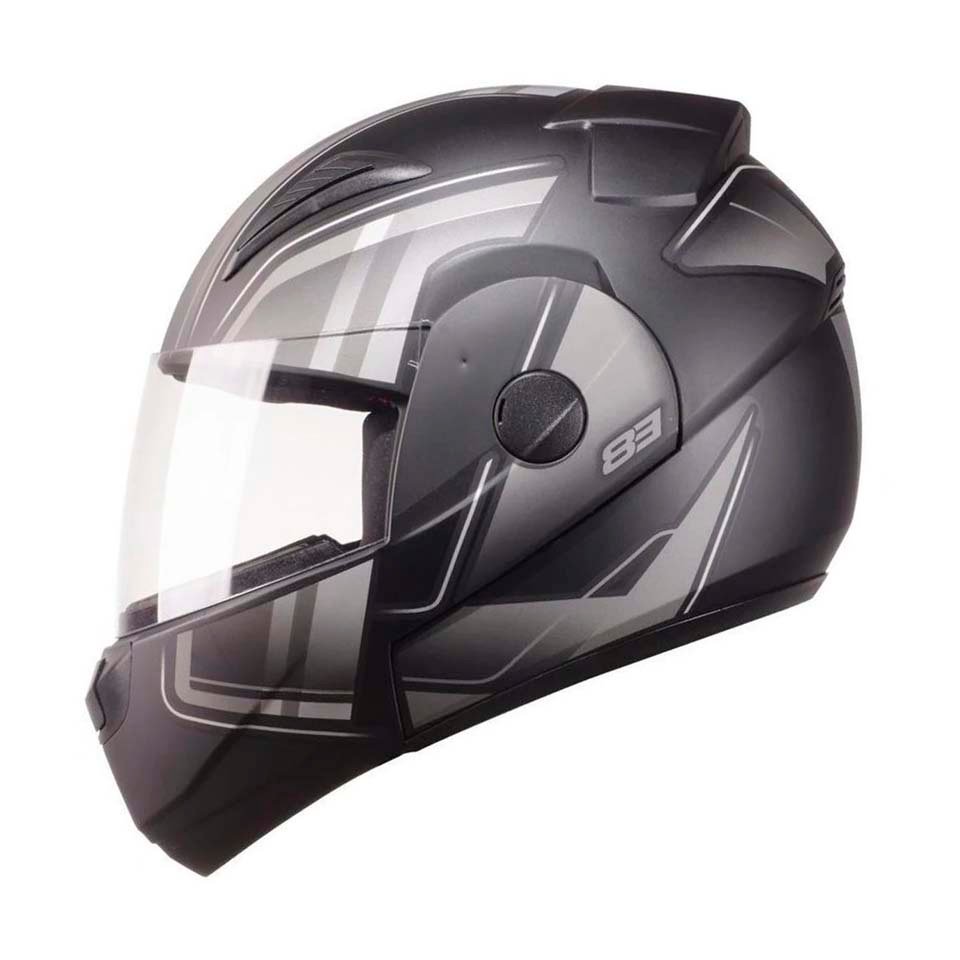 Capacete EBF New E8 Drift Preto Fosco Prata