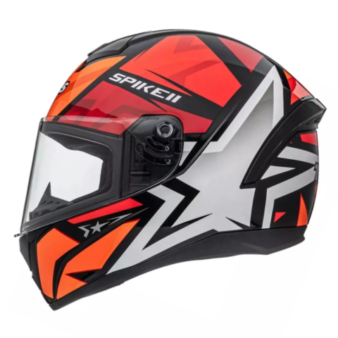 Capacete Peels Spike II 1ST Preto Vermelho Brilhante