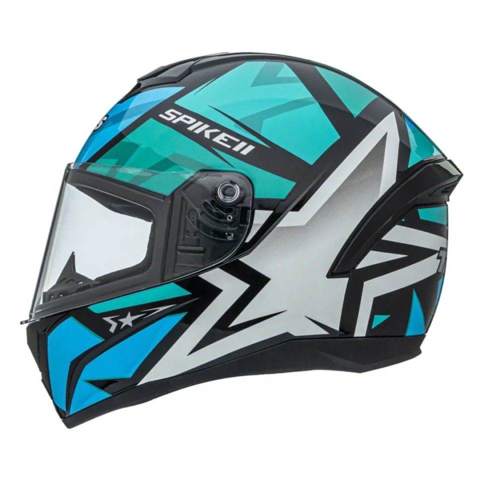 Capacete Peels Spike II 1ST Preto Verde Água