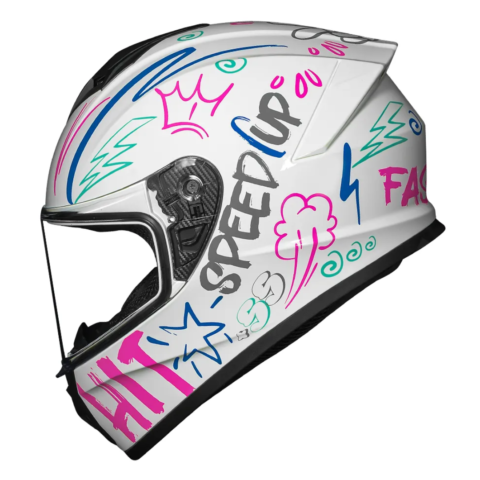Capacete Race Tech Hit Faster White Purple
