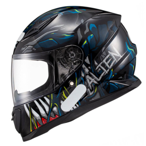 Capacete Texx Hawk Alien Azul Preto
