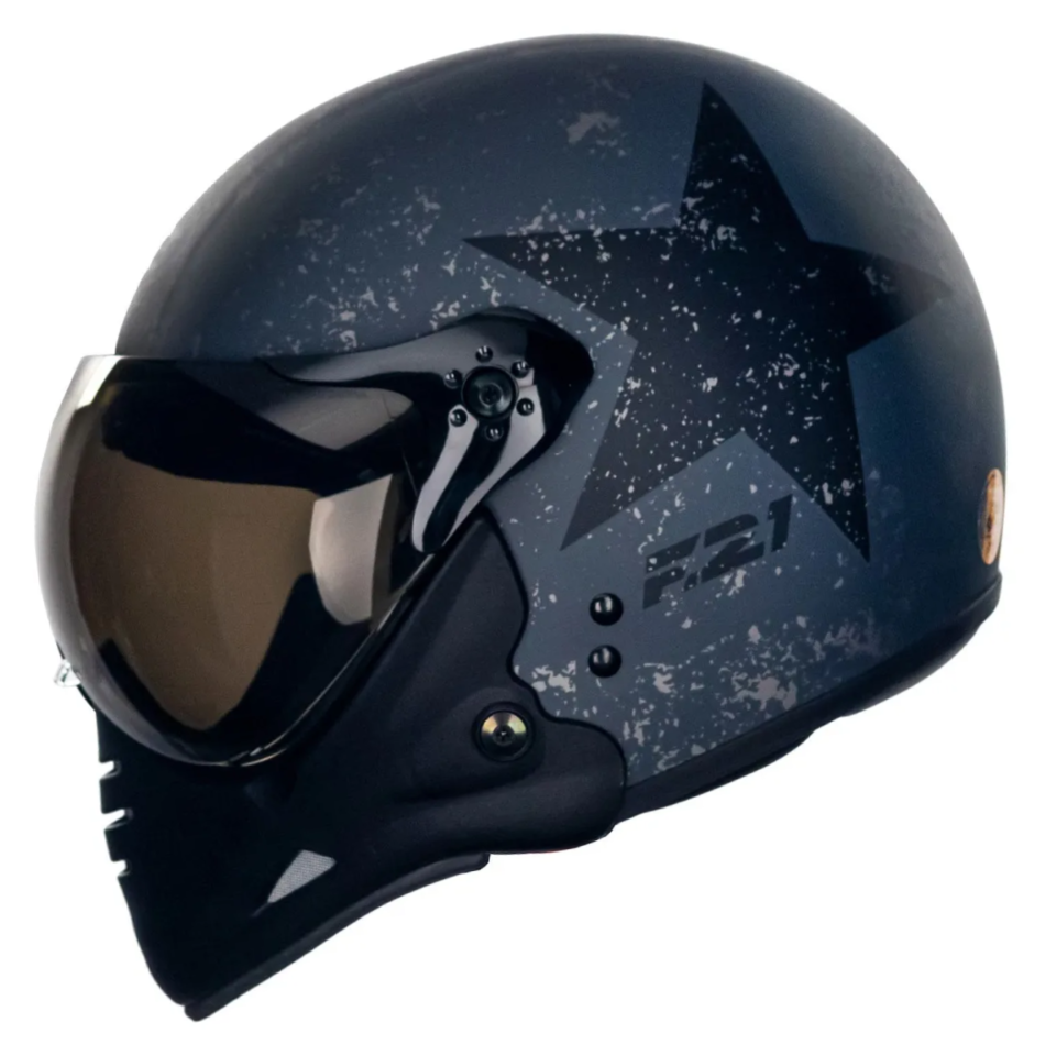 Capacete Peels F21 Old Tank Preto Chumbo Fosco Preto