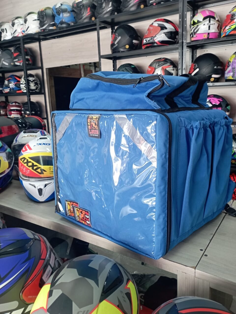Mochila Bag Cachorro Locco Pizza Azul Bolso Grande