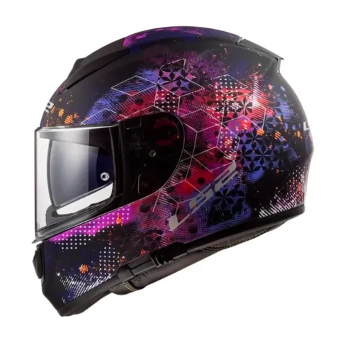 Capacete LS2 FF397 Vector Cosmos Matte Black Pink