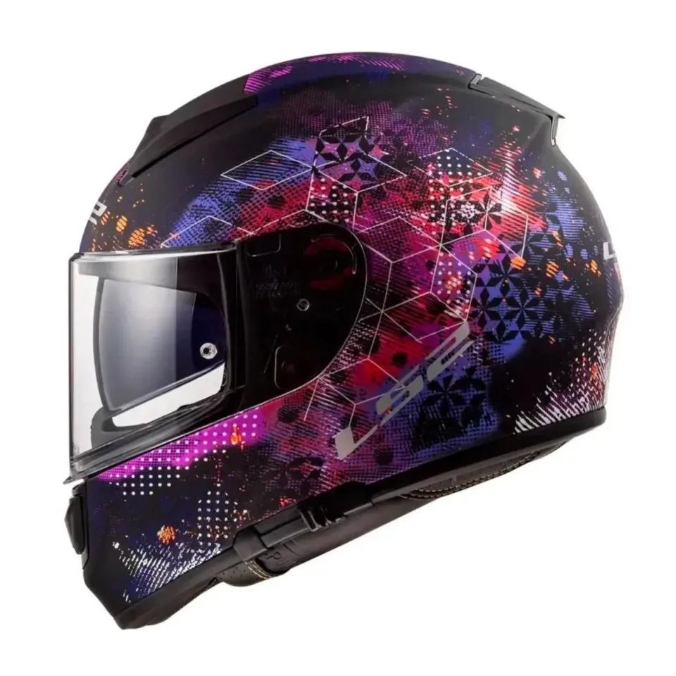Capacete LS2 FF397 Vector Cosmos Matte Black Pink