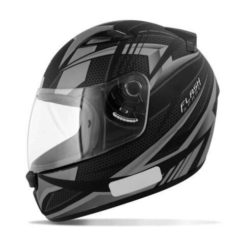 Capacete EBF New Spark Flash Preto Fosco Prata