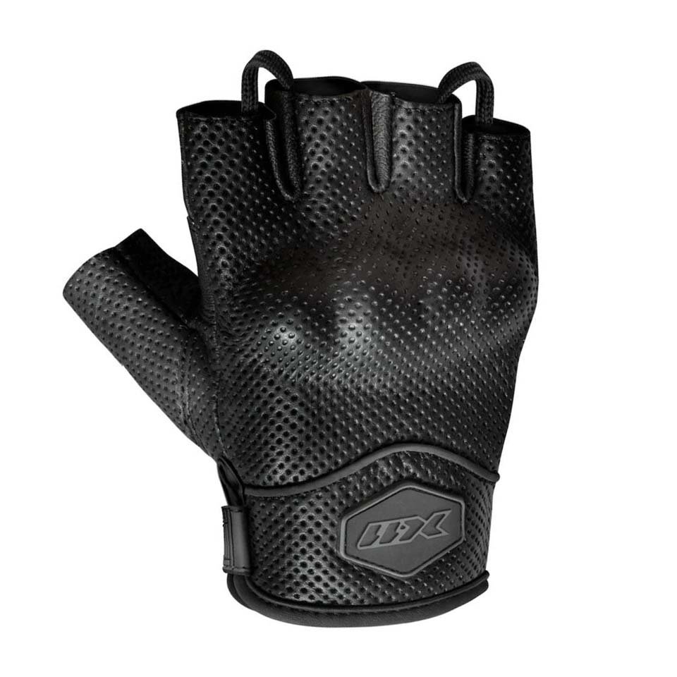 Luva X11 Blackout 1/2 Dedo Route Couro Caprino Masculina