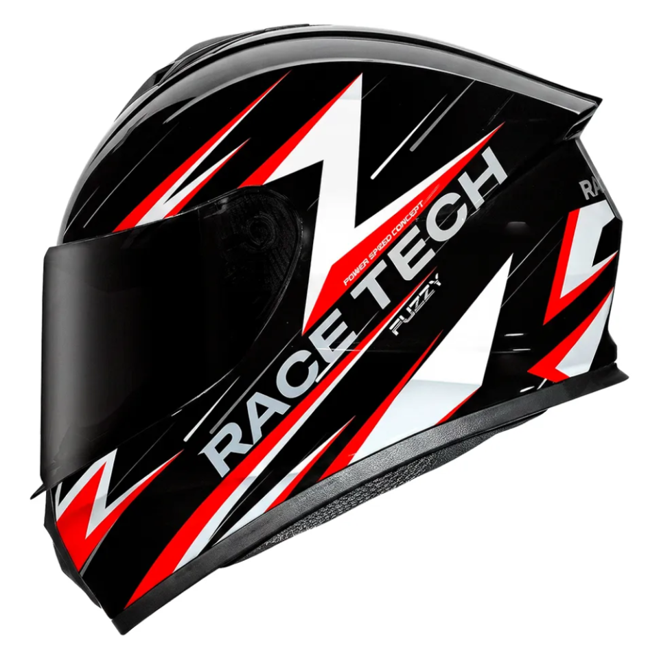 Capacete Race Tech Hit Fuzzy Black White