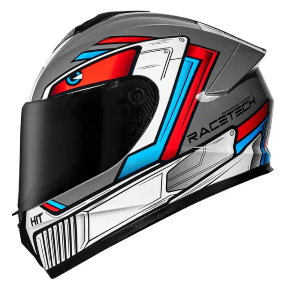 Capacete Race Tech Hit Android Grey Red