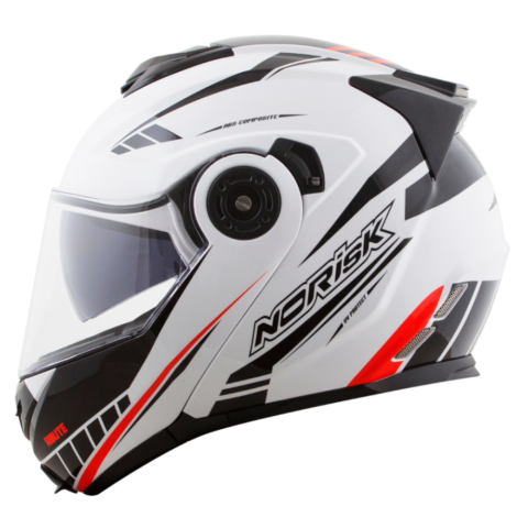 Capacete Norisk FF345 Route Motion White Black Red