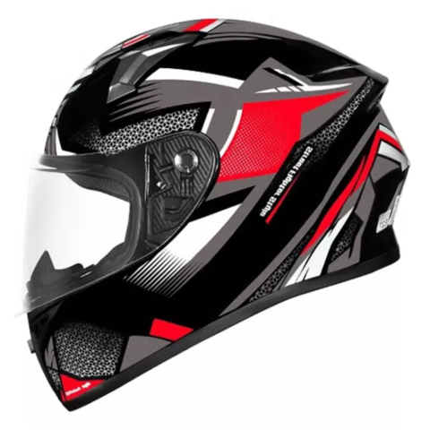 Capacete Xtroy FF526 Rage Preto Vermelho