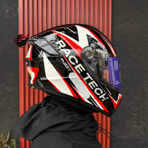 Capacete Race Tech Hit Fuzzy Black White