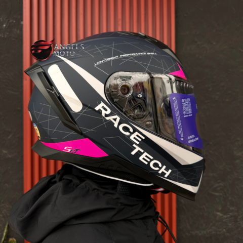 Capacete Race Tech Volt Set Matte Blue Pink