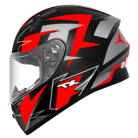 Capacete Xtroy FF526 Crush Preto Fosco Vermelho