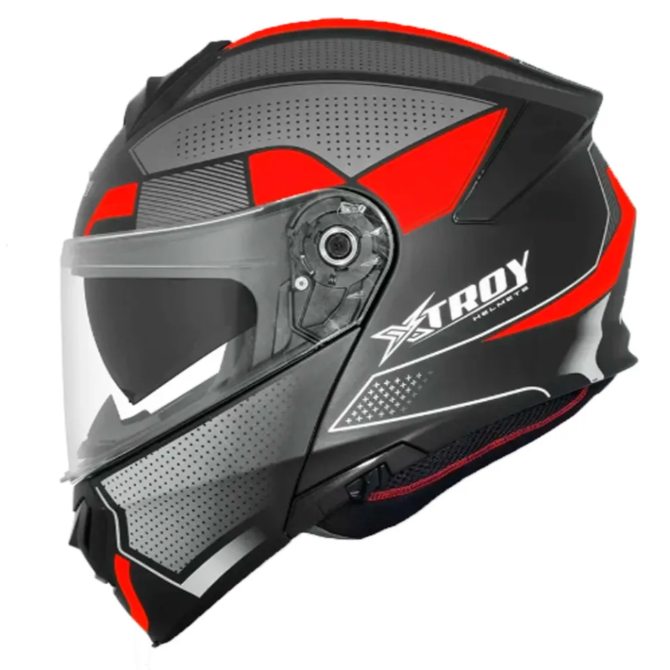 Capacete Xtroy MSV722 RMC Preto Fosco Vermelho