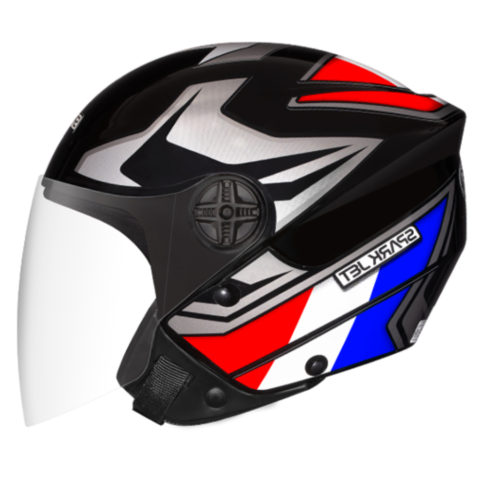 Capacete Ebf Spark Jet Bandeira Franca
