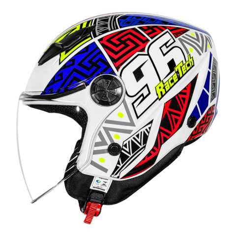 Capacete Race Tech Play Art White Blue
