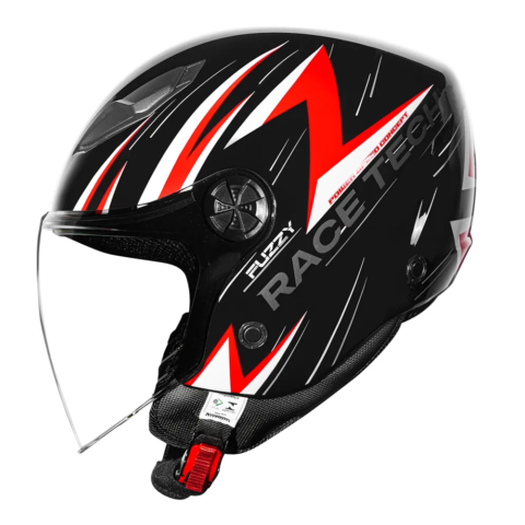 Capacete Race Tech Play Fuzzy Black Red