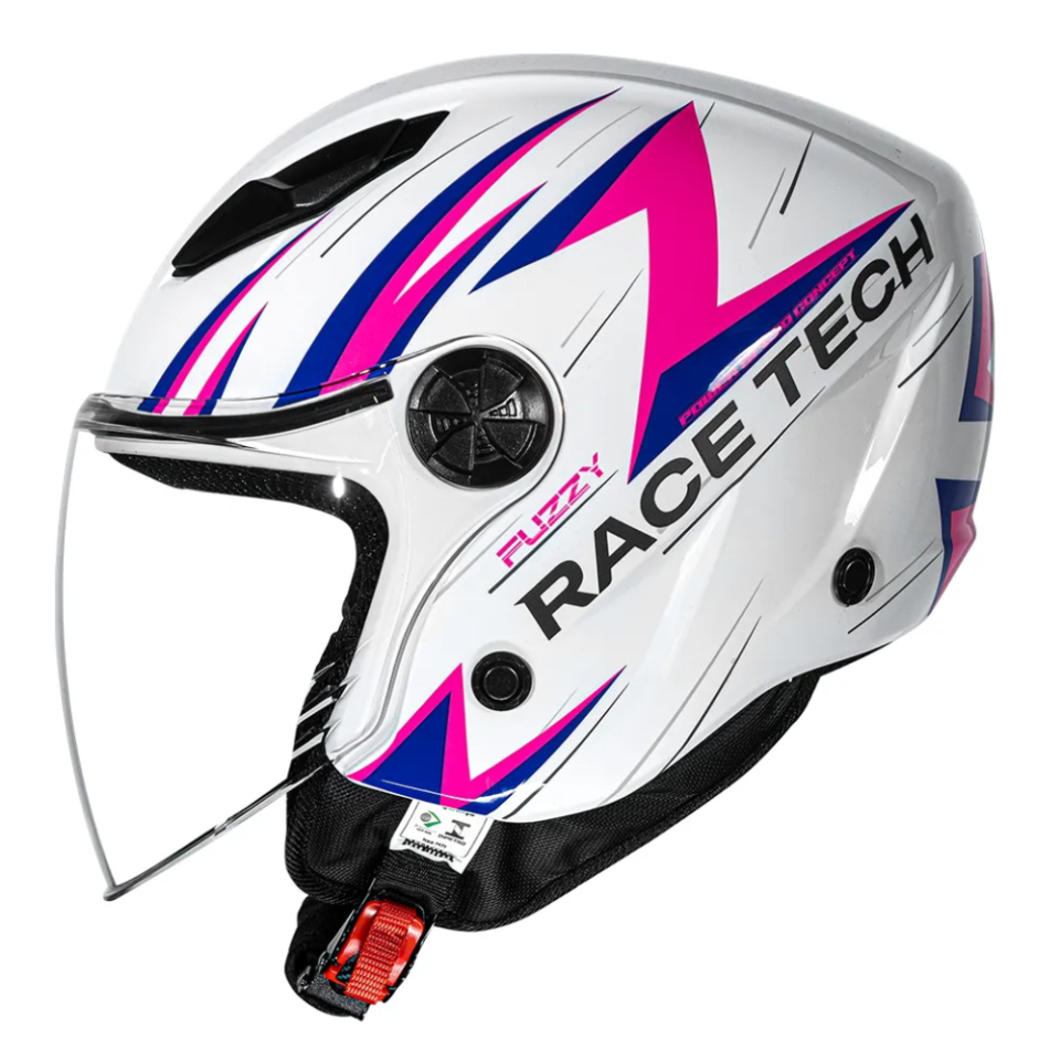 Capacete Race Tech Play Fuzzy White Pink