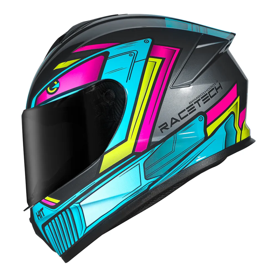 Capacete Race Tech Hit Android Grey Pink
