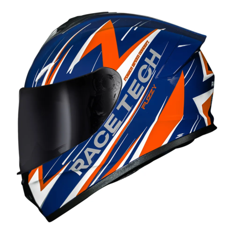 Capacete Race Tech Hit Fuzzy Blue Orange