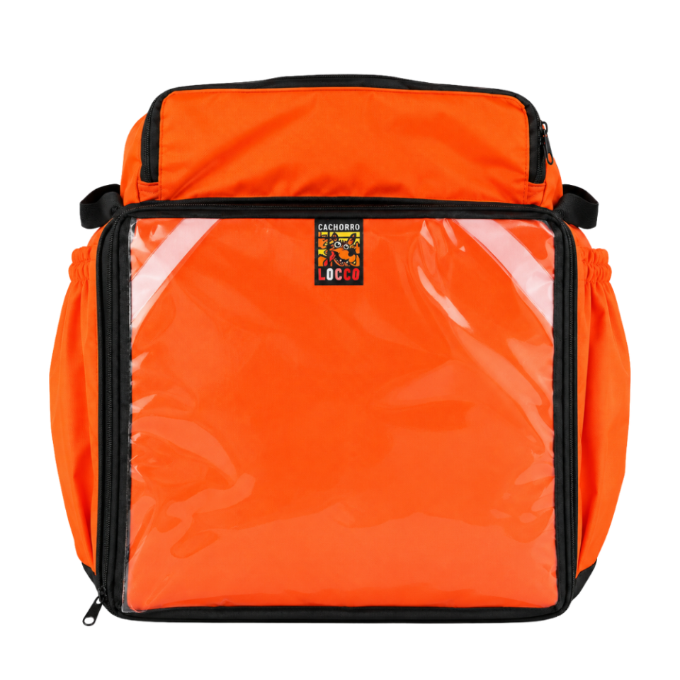 Mochila Bag Cachorro Locco Pizza Laranja Bolso Grande